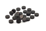 Black Spacer Beads, 25  Oxidized Brass Black Spacer Connectors, Round Beads (8x3mm) D0128 S482