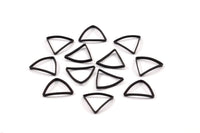 Black Triangle Charm - 50 Oxidized Brass Black Open Cambered Triangle Ring Charms (12x0.5x0.8mm) S483