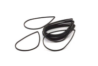 Black Drop Ring, 24 Oxidized Brass Black Drop Connectors (38x25mm) Bs 1127 S548