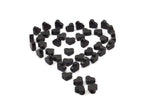 Black  Heart Bead, 50 Oxidized Brass Black Heart Beads, Charms (7x6mm) S479