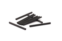 Black Tube Beads, 50 Oxidized Brass Tube Beads Beads (3x40mm) Bs 1444 S428