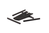 Black Tube Beads, 50 Oxidized Brass Tube Beads Beads (3x40mm) Bs 1444 S428