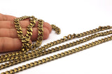 Big Link Chain, 1M Huge Faceted Raw Brass Soldered Chain (9.5x7mm) 1 Meter -3.3 Feet  W12