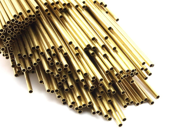 Brass Himmeli 2.5mm Tubes, 24 Raw Brass Himmeli DIY Round Tubes, for Air Plants , Geometric Shapes Customize Size -2.5mm
