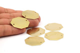 Brass Honeycomb Blank, 8 Raw Brass Hexagon Stamping Blanks with 2 Holes (30x0.80mm)   N0520