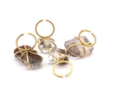 Claw Ring Blank - 5 Raw Brass 4 Claw Ring Blanks for Natural Stones N0119