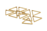 Brass Triangle Charm, 25 Raw Brass Open Triangle Ring Charms (20x1.2mm) D0109
