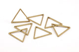 Brass Triangle Charm, 25 Raw Brass Open Triangle Ring Charms (24x1.2mm) D0110