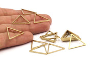 Brass Triangle Charm, 25 Raw Brass Open Triangle Ring Charms (24x1.2mm) D0110