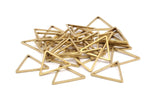 Brass Triangle Charm, 25 Raw Brass Open Triangle Ring Charms (24x1.2mm) D0110