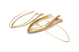 Brass Earring Wires, 12 Raw Brass Earring Wires (50x0.70mm) D0146