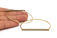 Brass Bar Bracelet, 2 Raw Brass Wire Bracelet with Long Bar  BRC169