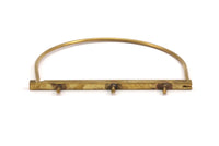 Wire Bar Bracelet, 2 Raw Brass Wire 3 Claw Bracelet BRC237