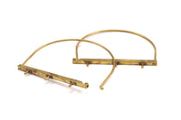 Wire Bar Bracelet, 2 Raw Brass Wire 3 Claw Bracelet BRC237