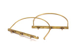 Wire Bar Bracelet, 2 Raw Brass Wire 3 Claw Bracelet BRC237