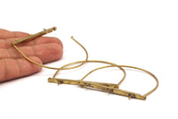 Wire Bar Bracelet, 2 Raw Brass Wire 3 Claw Bracelet BRC237