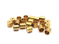 25 Raw Brass End Cap , Cord Tip - 5mm Cord End - 6x6mm  F026
