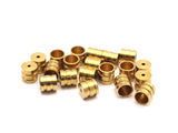 25 Raw Brass End Cap , Cord Tip - 5mm Cord End - 6x6mm