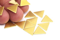 Brass Stamping Blank, 50 Raw Brass Triangle Stamping Blanks (14x14x14x0.80mm) A0905