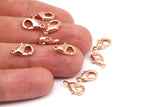 Rose Gold Plated Brass Parrot, 24  Brass Rose Gold PlatedLobster Claw Clasps  (12x6mm)