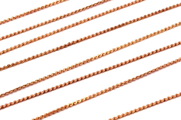 Copper Snake Chain, Raw Copper Snake Chain (0.9x0.6mm) Mb 8-36