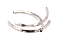 Square Curved Tubes - 4 Nickel Free Silver Square Curved Tubes (95x5x5mm) Sq20 Brc274