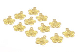 Brass Daisy Charm, 100 Raw Brass Daisy Charms (11.5mm) N0506