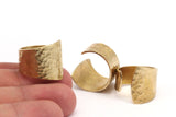 Hammered Open Ring - 4 Raw Brass Adjustable Hammered Shield Open Rings N137