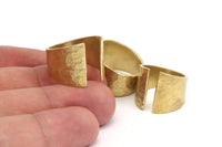 Hammered Boho Ring - 4 Raw Brass Adjustable Gothic Hammered Knuckle Rings N138