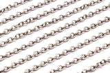Oval Chain, Silver Chain, Silver Tone Soldered Brass Chain (2.4x2mm)  MB 8-42