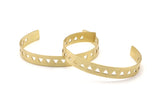 Minimalist Triangle Cuff - 2 Raw Brass Triangle Textured Cuff Bracelet Blanks Bangle Without Holes (10x152x1mm) V018