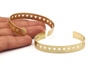 Minimalist Triangle Cuff - 2 Raw Brass Triangle Textured Cuff Bracelet Blanks Bangle Without Holes (10x152x1mm) V018