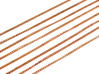 Copper Soldered Chain, (1.5mm) Copper Faceted Soldered Curb Chain Customized Length - MB 8-33