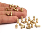 Industrial Brass Parts, 20 Raw Brass Industrial Brass Findings For Leather Cords, Bracelet Findings, Belt Jewelry Findings (9.4x5mm) Y184