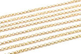 Raw Brass Rolo Chain, Soldered Rolo Chain (2mm) RB 8-17