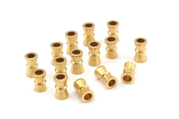 Raw Brass Beads 25 Raw Brass Industrial Tubes, Spacer Beads, Findings (7x4mm) A0779