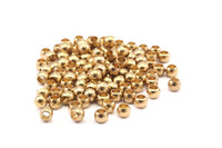 4mm Ball Beads, 50 Raw Brass Ball Beads, Findings (4mm) B0031