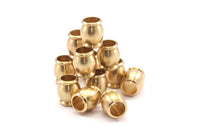 100 Pcs Raw Brass Industrial Findings, Spacer Beads (11x10 Mm) D0399
