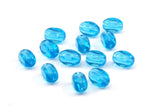 4 Pcs Czech Glass 13x7 Mm Sparkle Blue Nugget Beads Pc-31