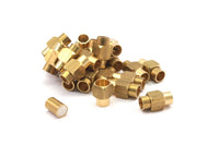 Brass Magnetic Clasp, 10 Raw Brass Magnetic Clasps For 6mm Leather Cord (16x8mm) R080