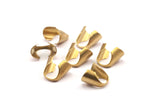 Snake Chain End, 50 Raw Brass Snake Chain Crimp Ends For Solder  (7x11mm) L022