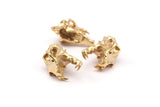 Tiny Tiger Skull, 1 Gold Plated Brass Tiger Skull Pendant (22x13x13mm) N482
