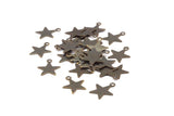 Antique Copper Star, 50 Antique Copper Star Charms  Findings  (14x12mm) Pen 454 K155