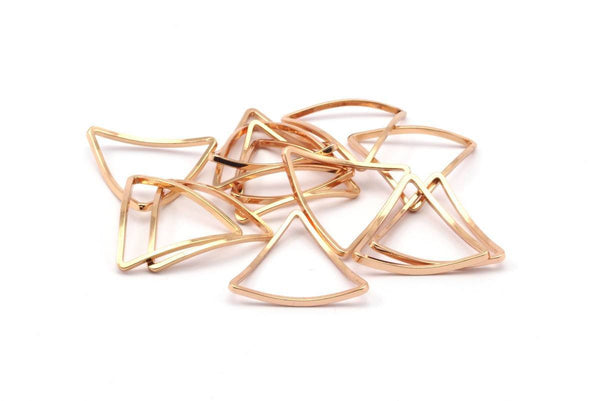 Rose Gold Cambered Charm, 12 Rose Gold Brass Cambered Triangles (19x19x19mm) Bs-1211 Q0050