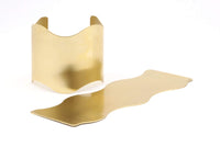 Brass Stamping Flat Blanks , 2 Brass Wave Bracelets, Cuffs, Bangles (50x152x0.80mm) V070