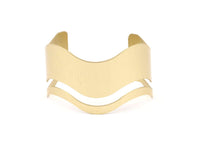 Wavy Bohemian Bracelet, 2 Brass Wavy Bracelets, Cuffs, Bangles (30x152x0.80mm) V073
