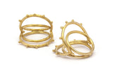 Brass Wire Ring - 2 Raw Brass Bohochic Wire Rings (18mm) N124