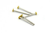 Earring Post Stud, 100 316L Stainless Steel Earring Posts With Raw Brass 2mm Flat Pad, Ear Studs ( A0355 )