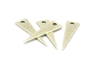 Silver Triangle Charm, 15 Antique Silver Plated Brass Triangle Charms (23x7x0.60mm) A0164