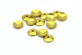 8mm Bead Caps, 500 Raw Brass Round Middle Hole Bead Caps, Connectors, Findings, Charms  (8mm) Brs 101 A0228